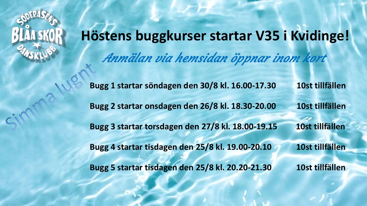 Höstens Buggkurser startar V35